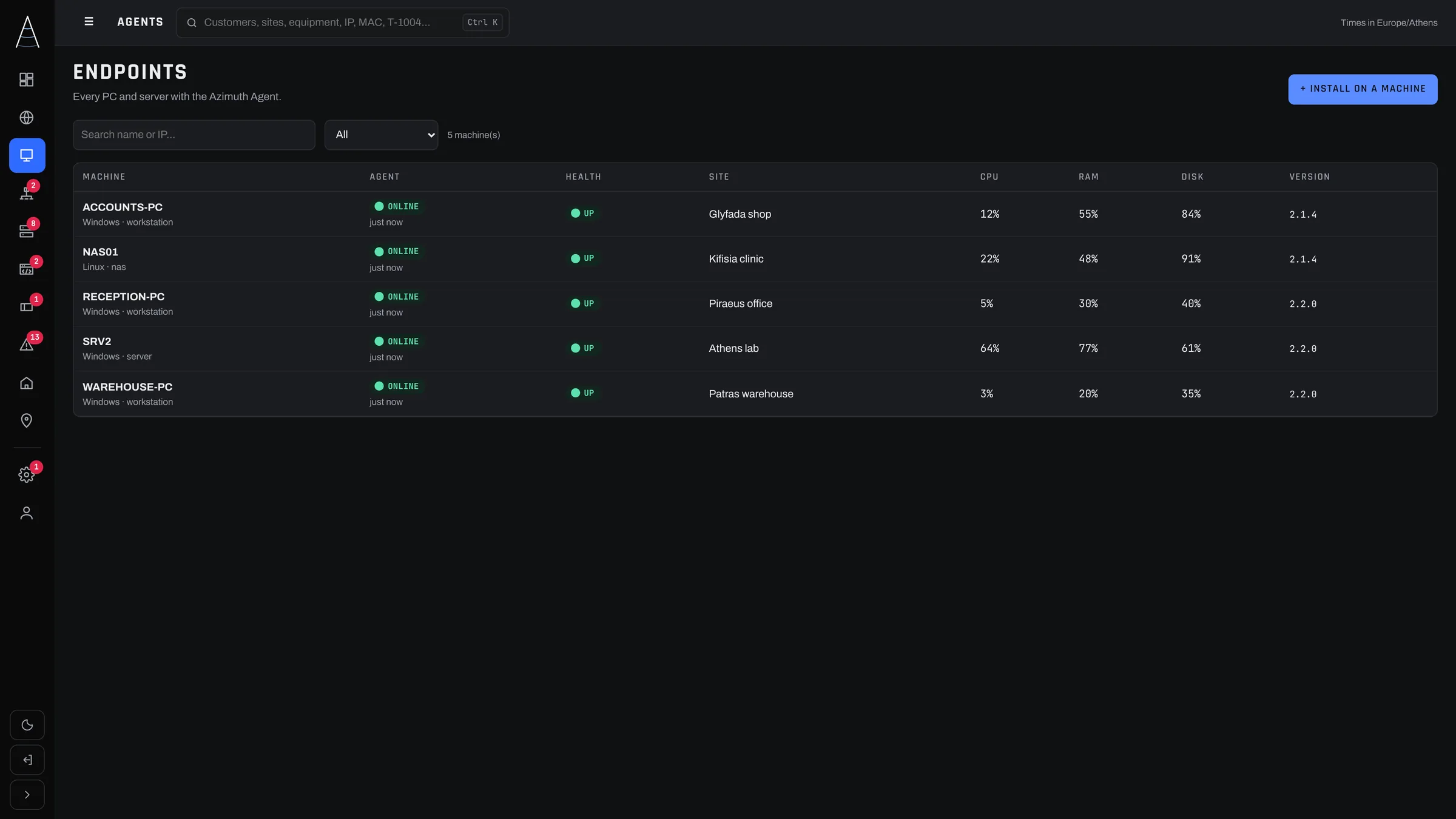 Azimuth: Every machine with the Azimuth Agent